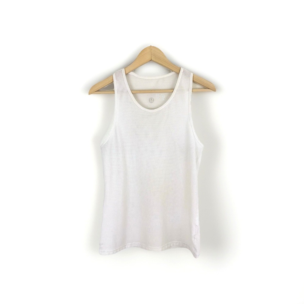Lululemon athletica Tank Top Women's Sz 8 White Sleeveless Racerback Perforated